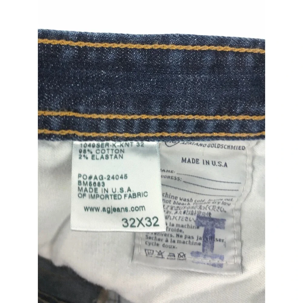 AG Adriano Goldschmied Mens 32 x 28 (actual) Jeans The Protege Straight Cotton
